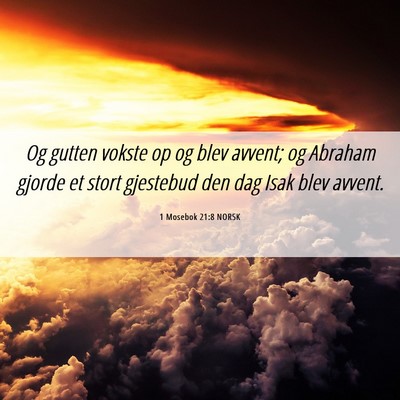 Picture 06 - 1 Mosebok 21:8 NORSK - Og gutten vokste op og blev avvent; og Abraham - Bible Verse Picture