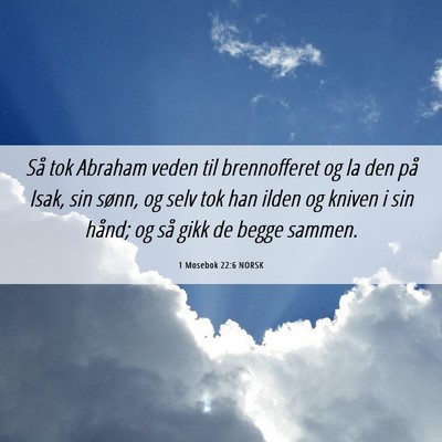 Picture 06 - 1 Mosebok 22:6 NORSK - Så tok Abraham veden til brennofferet og la den - Bible Verse Picture