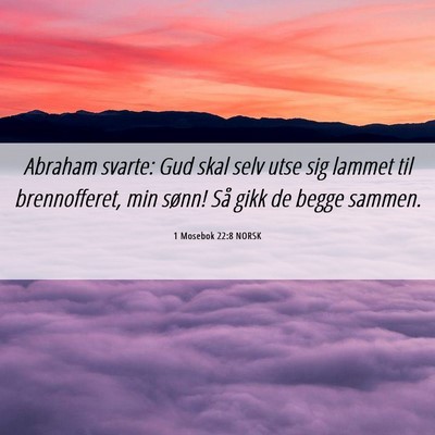 Picture 06 - 1 Mosebok 22:8 NORSK - Abraham svarte: Gud skal selv utse sig lammet til - Bible Verse Picture