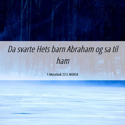 Picture 06 - 1 Mosebok 23:5 NORSK - Da svarte Hets barn Abraham og sa til - Bible Verse Picture