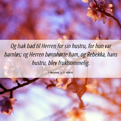 Picture 06 - 1 Mosebok 25:21 NORSK - Og Isak bad til Herren for sin hustru, for hun - Bible Verse Picture