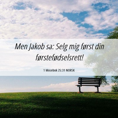 Picture 06 - 1 Mosebok 25:31 NORSK - Men Jakob sa: Selg mig først din - Bible Verse Picture