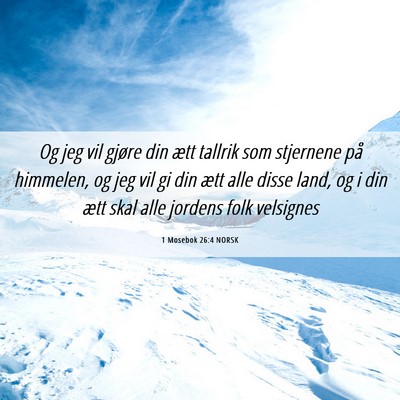 Picture 06 - 1 Mosebok 26:4 NORSK - Og jeg vil gjøre din ætt tallrik som stjernene - Bible Verse Picture