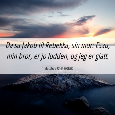 Picture 06 - 1 Mosebok 27:11 NORSK - Da sa Jakob til Rebekka, sin mor: Esau, min bror, - Bible Verse Picture
