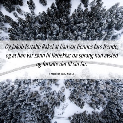 Picture 06 - 1 Mosebok 29:12 NORSK - Og Jakob fortalte Rakel at han var hennes fars - Bible Verse Picture