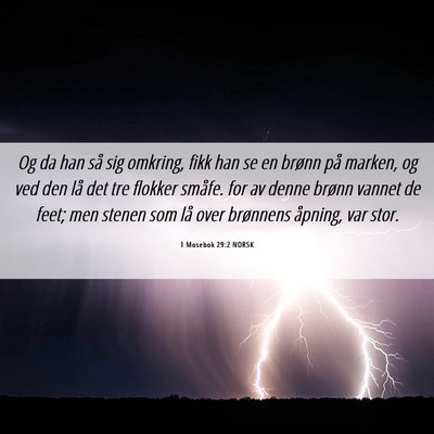 Picture 06 - 1 Mosebok 29:2 NORSK - Og da han så sig omkring, fikk han se en brønn - Bible Verse Picture
