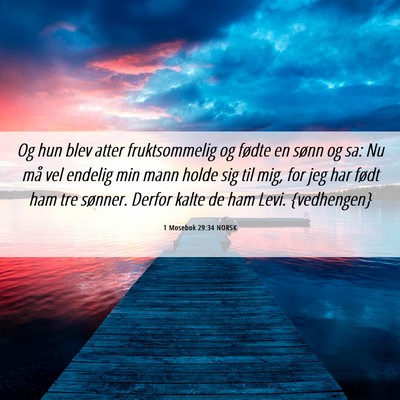 Picture 06 - 1 Mosebok 29:34 NORSK - Og hun blev atter fruktsommelig og fødte en - Bible Verse Picture