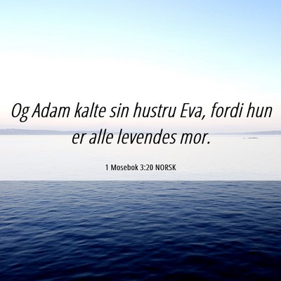 Picture 06 - 1 Mosebok 3:20 NORSK - Og Adam kalte sin hustru Eva, fordi hun er alle - Bible Verse Picture