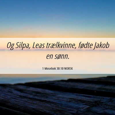 Picture 06 - 1 Mosebok 30:10 NORSK - Og Silpa, Leas trælkvinne, fødte Jakob en - Bible Verse Picture