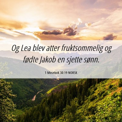 Picture 06 - 1 Mosebok 30:19 NORSK - Og Lea blev atter fruktsommelig og fødte Jakob - Bible Verse Picture