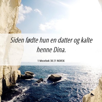 Picture 06 - 1 Mosebok 30:21 NORSK - Siden fødte hun en datter og kalte henne - Bible Verse Picture