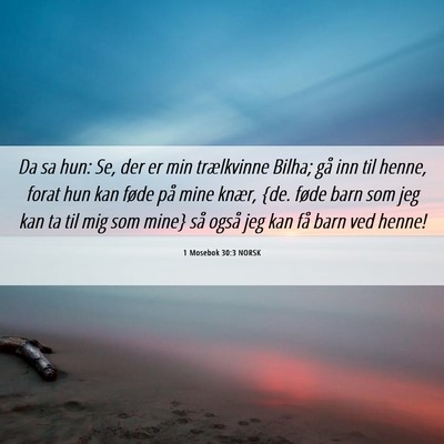 Picture 06 - 1 Mosebok 30:3 NORSK - Da sa hun: Se, der er min trælkvinne Bilha; gå - Bible Verse Picture