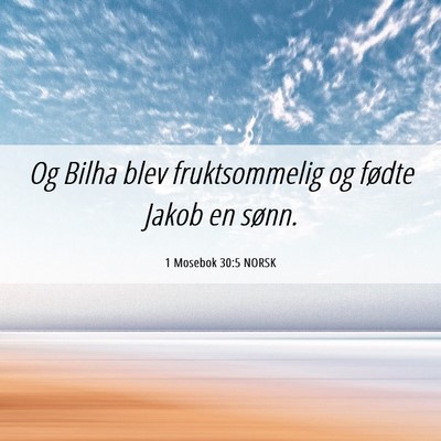 Picture 06 - 1 Mosebok 30:5 NORSK - Og Bilha blev fruktsommelig og fødte Jakob en - Bible Verse Picture