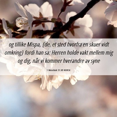 Picture 06 - 1 Mosebok 31:49 NORSK - og tillike Mispa, {de. et sted hvorfra en skuer - Bible Verse Picture