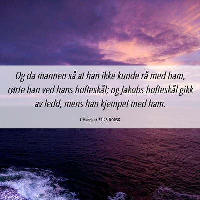 Picture 06 - 1 Mosebok 32:25 NORSK - Og da mannen så at han ikke kunde rå med ham, - Bible Verse Picture