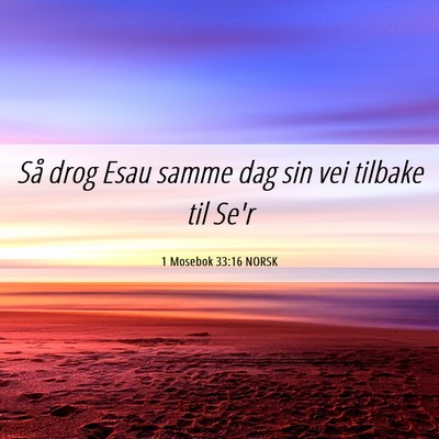 Picture 06 - 1 Mosebok 33:16 NORSK - Så drog Esau samme dag sin vei tilbake til - Bible Verse Picture