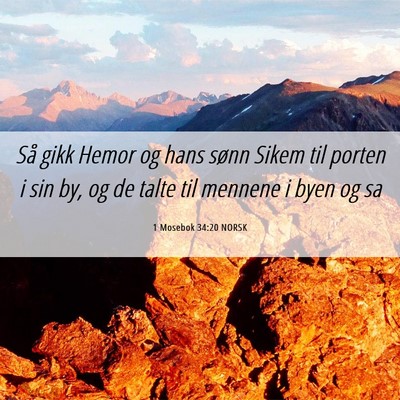 Picture 06 - 1 Mosebok 34:20 NORSK - Så gikk Hemor og hans sønn Sikem til porten i - Bible Verse Picture