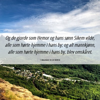 Picture 06 - 1 Mosebok 34:24 NORSK - Og de gjorde som Hemor og hans sønn Sikem vilde, - Bible Verse Picture