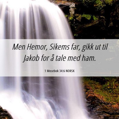 Picture 06 - 1 Mosebok 34:6 NORSK - Men Hemor, Sikems far, gikk ut til Jakob for å - Bible Verse Picture
