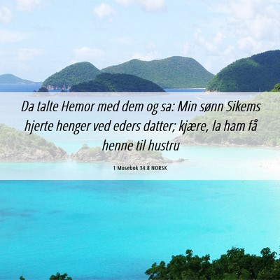 Picture 06 - 1 Mosebok 34:8 NORSK - Da talte Hemor med dem og sa: Min sønn Sikems - Bible Verse Picture