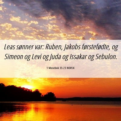 Picture 06 - 1 Mosebok 35:23 NORSK - Leas sønner var: Ruben, Jakobs førstefødte, og - Bible Verse Picture