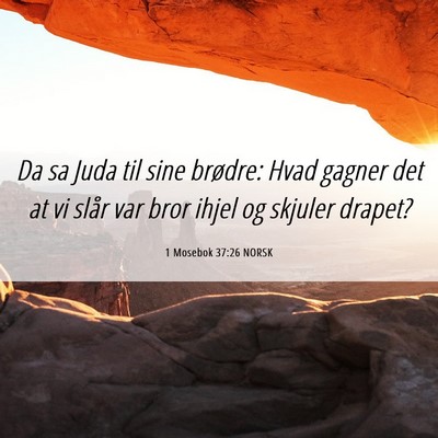 Picture 06 - 1 Mosebok 37:26 NORSK - Da sa Juda til sine brødre: Hvad gagner det at - Bible Verse Picture