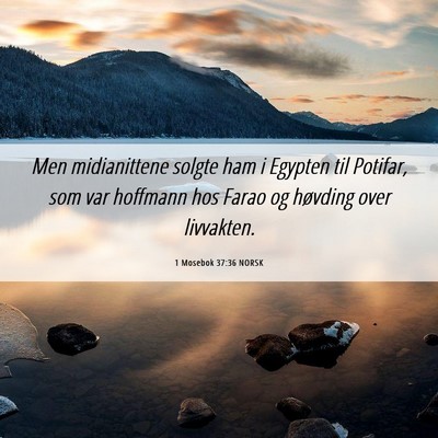 Picture 06 - 1 Mosebok 37:36 NORSK - Men midianittene solgte ham i Egypten til - Bible Verse Picture