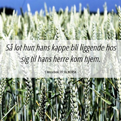 Picture 06 - 1 Mosebok 39:16 NORSK - Så lot hun hans kappe bli liggende hos sig til - Bible Verse Picture