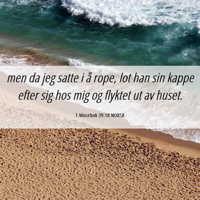 Picture 06 - 1 Mosebok 39:18 NORSK - men da jeg satte i å rope, lot han sin kappe - Bible Verse Picture
