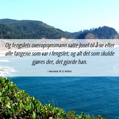 Picture 06 - 1 Mosebok 39:22 NORSK - Og fengslets overopsynsmann satte Josef til å se - Bible Verse Picture