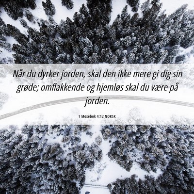 Picture 06 - 1 Mosebok 4:12 NORSK - Når du dyrker jorden, skal den ikke mere gi dig - Bible Verse Picture