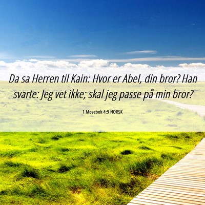 Picture 06 - 1 Mosebok 4:9 NORSK - Da sa Herren til Kain: Hvor er Abel, din bror? - Bible Verse Picture