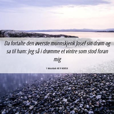 Picture 06 - 1 Mosebok 40:9 NORSK - Da fortalte den øverste munnskjenk Josef sin - Bible Verse Picture