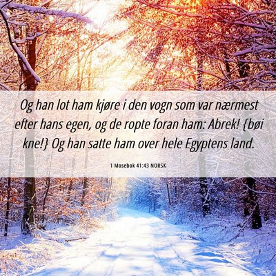 Picture 06 - 1 Mosebok 41:43 NORSK - Og han lot ham kjøre i den vogn som var nærmest - Bible Verse Picture