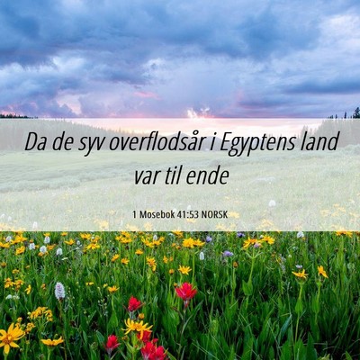Picture 06 - 1 Mosebok 41:53 NORSK - Da de syv overflodsår i Egyptens land var til - Bible Verse Picture