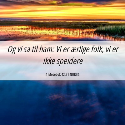 Picture 06 - 1 Mosebok 42:31 NORSK - Og vi sa til ham: Vi er ærlige folk, vi er ikke - Bible Verse Picture