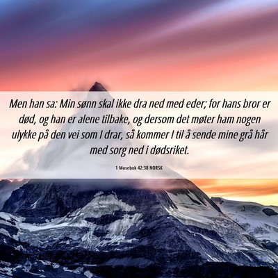 Picture 06 - 1 Mosebok 42:38 NORSK - Men han sa: Min sønn skal ikke dra ned med eder; - Bible Verse Picture