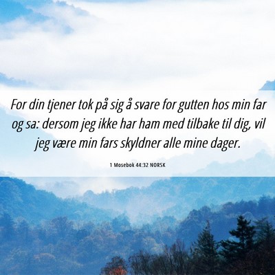 Picture 06 - 1 Mosebok 44:32 NORSK - For din tjener tok på sig å svare for gutten - Bible Verse Picture