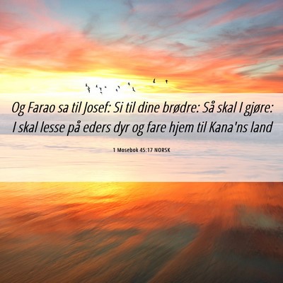 Picture 06 - 1 Mosebok 45:17 NORSK - Og Farao sa til Josef: Si til dine brødre: Så - Bible Verse Picture