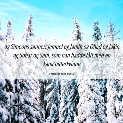 Picture 06 - 1 Mosebok 46:10 NORSK - og Simeons sønner: Jemuel og Jamin og Ohad og - Bible Verse Picture