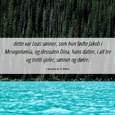 Picture 06 - 1 Mosebok 46:15 NORSK - dette var Leas sønner, som hun fødte Jakob i - Bible Verse Picture