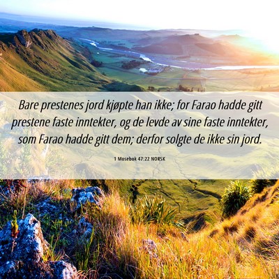 Picture 06 - 1 Mosebok 47:22 NORSK - Bare prestenes jord kjøpte han ikke; for Farao - Bible Verse Picture