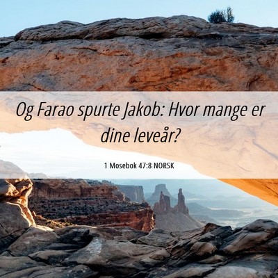 Picture 06 - 1 Mosebok 47:8 NORSK - Og Farao spurte Jakob: Hvor mange er dine - Bible Verse Picture