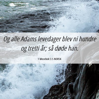 Picture 06 - 1 Mosebok 5:5 NORSK - Og alle Adams levedager blev ni hundre og tretti - Bible Verse Picture