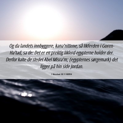 Picture 06 - 1 Mosebok 50:11 NORSK - Og da landets innbyggere, kana'nittene, så - Bible Verse Picture