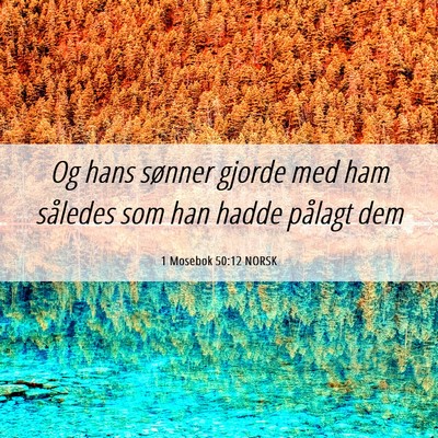 Picture 06 - 1 Mosebok 50:12 NORSK - Og hans sønner gjorde med ham således som han - Bible Verse Picture