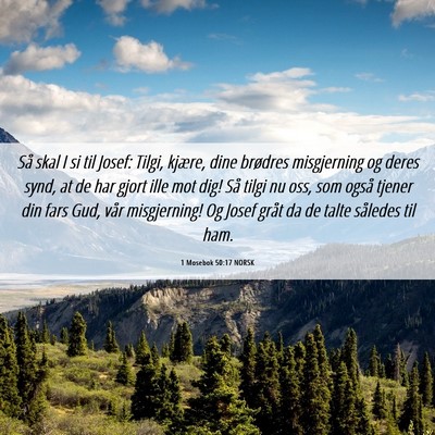 Picture 06 - 1 Mosebok 50:17 NORSK - Så skal I si til Josef: Tilgi, kjære, dine - Bible Verse Picture