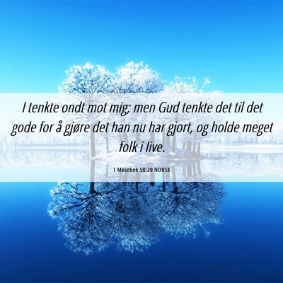 Picture 06 - 1 Mosebok 50:20 NORSK - I tenkte ondt mot mig; men Gud tenkte det til det - Bible Verse Picture