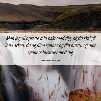 Picture 06 - 1 Mosebok 6:18 NORSK - Men jeg vil oprette min pakt med dig, og du skal - Bible Verse Picture