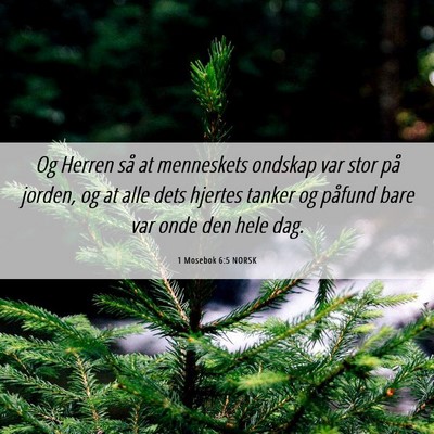 Picture 06 - 1 Mosebok 6:5 NORSK - Og Herren så at menneskets ondskap var stor på - Bible Verse Picture